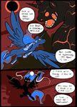  comic duo eclipse equine feathers feral flying friendship_is_magic hair horn magic mammal metal_(artist) monster my_little_pony princess_luna_(mlp) silhouette winged_unicorn wings 