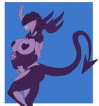  2017 alien alien_(franchise) anthro areola belly bicci big_belly big_breasts box-s_(artist) breasts claws digital_media_(artwork) female heart_nipples hi_res horn invalid_tag nipples not_furry nude pregnant smile solo spade spade_tail wide_hips wings xenomorph 