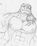  anthro grin kas20241013 kemono lizard lizardman looking_at_viewer muscular nipples reptile scalie smile tattoo カス 