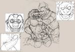  anthro balls bovine clothed clothing crocodilian drooling duo empty_eyes erection evil_grin grin half-erect horn humanoid_penis hypnosis kas20241013 kemono male male/male mammal mind_control pants_down partially_clothed penis pubes reptile saliva scalie smile spiral_eyes カス 