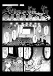  animal_hair_ornament audience capelet clenched_hands comic commentary_request costume dunce_cap fan flying_sweatdrops food food_themed_clothes gloves greyscale grin hair_slicked_back harisen holding honda_mio idol_clothes idolmaster idolmaster_cinderella_girls kuboken monochrome multiple_girls namba_emi nitta_minami oden open_mouth screen short_hair smile speech_bubble stage stage_lights striped surprised sweat thought_bubble translation_request ueda_suzuho vertical_stripes 