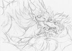  abs anthro canine dragon duo french_kissing hypnosis kas20241013 kemono kissing long_tongue male male/male mammal mind_control monochrome muscular scalie sharp_teeth simple_background sketch slit_pupils spiral_eyes teeth tongue tongue_out white_background wolf カス 