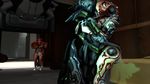  alien chroma_(warframe) female ivara_(warframe) kissing male not_furry stephaniehooves37_(artist) tenno titania_(warframe) video_games warframe 