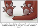  bishop_locke brown_fur colrblnd_(artist) comic duzt_(artist) english_text feet fur imminent_orgasm invalid_tag male mammal measureup mustelid otter paws text toes toes_spread 