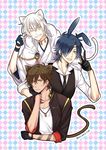  animal_ears bunny_girl eyepatch male nekomimi omi_(0mim0) ookurikara shokudaikiri_mitsutada tail touken_ranbu tsurumaru_kuninaga 