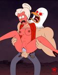  abdominal_bulge aged_up angry avian balls bigtyme bird breasts cartoon_network demon duck feathers forced hair humanoid_penis hyperduck penis pointy_teeth pussy_juice rape red_eyes regular_show susan_(regular_show) white_feathers white_hair 