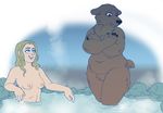  bath bathing bear breasts embarrassed female foolgirl gestal hot_spring human jacks_m._cless mammal nude slightly_chubby water 
