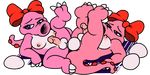  balls birdo breasts dickgirl egg intersex invalid_tag low_res mario_bros nanimoose nintendo nipples oviposition penis ribbons video_games 