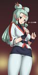  :o blush breasts cameltoe facial_mark fingerless_gloves forehead_mark gloves hair_tubes highres jacket large_breasts long_hair looking_at_viewer onomeshin pantyhose paya_(zelda) pointy_ears purple_eyes short_eyebrows silver_hair solo the_legend_of_zelda the_legend_of_zelda:_breath_of_the_wild translated white_legwear 