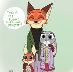  2017 anthro canine clothed clothing disney duo female fox fur heterochromia hybrid judy_hopps lagomorph male mammal nick_wilde parent rabbit skeletonguys-and-ragdolls violet_(zootopia) young zootopia 