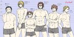  6+boys abs all_out!! bulge crotch epcs looking_at_viewer male_focus msucle multiple_boys topless underwear 
