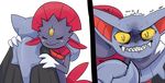  alpha_channel blush claws eyes_closed fangs gliscor nintendo pok&eacute;mon simple_background transparent_background video_games weavile yellow_eyes 