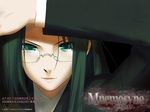  artist_request asougi_rin glasses green_eyes green_hair mnemosyne solo 