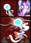  big_eyes blood bright comic crown cutie_mark duo equine floating friendship_is_magic glowing hair horn magic mammal metal_(artist) my_little_pony professor_starflare_(metal) rubble scratches twilight_sparkle_(mlp) unicorn 