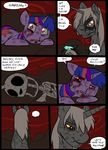  ... blood bone comic crown cutie_mark duo equine feral friendship_is_magic gem hair horn lying mammal metal_(artist) my_little_pony professor_starflare_(metal) scratches skeleton smile twilight_sparkle_(mlp) unicorn wounded 