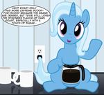  2017 badumsquish beverage coffee coffee_maker coffee_mug cup dialogue english_text equine female friendship_is_magic hi_res horn mammal my_little_pony solo text trixie_(mlp) unicorn 