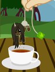  2017 badumsquish beverage cup dripping equine fan_character female horn mammal my_little_pony saucer solo tea teabag unicorn 