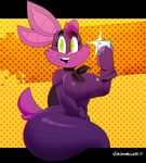  2017 anthro bat batgirl_(vimhomeless) big_breasts big_butt bodysuit breasts butt cellphone clothing female green_eyes hair happy looking_at_viewer mammal phone photo pose purple_hair selfie skinsuit smile solo teeth thick_thighs tight_clothing tongue vimhomeless 