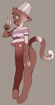  anthro bottomless bucket clothed clothing feline female looking_at_viewer mammal open_mouth polywomple sketch smile solo 