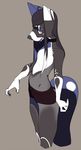  anthro canine clothed clothing hair long_hair male mammal open_mouth polywomple simple_background solo standing topless 