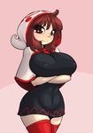  alternate_breast_size blush breasts crossed_arms highres hood huge_breasts kaho_(momodora) limebreaker momodora:_reverie_under_the_moonlight smile thighhighs zettai_ryouiki 