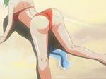  00s 1girl animated animated_gif ass bikini eiken green_hair huge_ass swimsuit tororo_(character) 