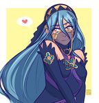  aqua_(fire_emblem_if) bare_shoulders blue_hair dress fire_emblem fire_emblem_if headdress long_hair looking_at_viewer nikoniko808 smile veil 