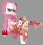  ambiguous_gender anthro bear blush clothed clothing footwear hair looking_at_viewer mammal panda polywomple shoes solo 