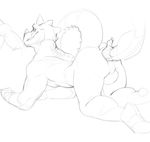  all_fours ambiguous_gender anal anal_fingering anthro balls darkgem duo fingering looking_back male male/ambiguous monochrome nude scalie sketch smile 