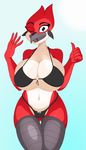  absurd_res anthro big_(disambiguation) big_breasts bikini breasts camel_toe cartoon_network cleavage clothed clothing ducktits female hi_res huge_breasts looking_at_viewer margaret_(regular_show) navel one_eye_closed regular_show side_boob smile solo swimsuit under_boob wink 