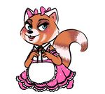  anthro blue_eyes brown_fur eyelashes female fur hair_bow hair_ribbon inkyfrog mammal red_panda ribbons simple_background sing_(movie) smile the_q-teez white_background white_fur 