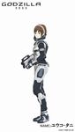  1girl armor bodysuit character_sheet concept_art godzilla:_monster_planet godzilla_(series) gun military official_art polygon_pictures toho_(film_company) yuko_tani 
