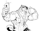  abs anthro biceps big_muscles cheetah claws clothed clothing feline fur male mammal muscular muscular_male nipples null-ghost pecs smile solo spots spotted_fur teeth 