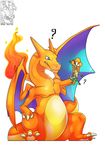  blue_eyes chameleon charizard dragon fire lizard miss-yazriel nintendo orange_skin pok&eacute;mon reptile scalie video_games wings 