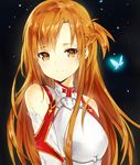  armor asuna_(sao) bad_id bad_pixiv_id bangs blonde_hair blush breastplate brown_eyes bug butterfly closed_mouth eyebrows_visible_through_hair half_updo insect light_smile long_hair looking_at_viewer smile solo sword_art_online tr_(hareru) upper_body 