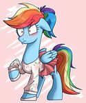  2017 blush clothing equine female friendship_is_magic girly mammal my_little_pony nolycs pegasus ponytail purple_eyes rainbow_dash_(mlp) skirt solo wings 