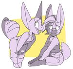  anthro bat chibi clothed clothing duo female looking_at_viewer mammal open_mouth polywomple scalie sitting standing 