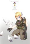  absurdres ash:concussion assault_rifle gun highres l85 load_bearing_vest rifle union_jack weapon yakumo_ling 