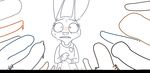  2017 animal_genitalia animal_penis blush canine_penis clothing digital_media_(artwork) disembodied_penis disney equine_penis humanoid_penis immediate_sex judy_hopps lagomorph male mammal penis police_uniform precum pubes rabbit sweat teeth the_weaver uniform zootopia 