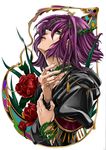  absurdres blue_eyes flower gundam haman_karn highres moeshimo_(pixiv) pink_hair red_flower red_rose rose short_hair solo thorns zeta_gundam 