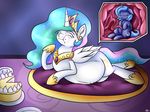  age_regression belly big_belly cake duo eating_for_two equine female female/female food friendship_is_magic horn internal mammal my_little_pony novaspark pregnancy_cravings princess princess_celestia_(mlp) princess_luna_(mlp) royalty umbilical_cord unbirthing uterus vore winged_unicorn wings 