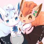  alolan_vulpix artist_request blue_eyes brown_eyes cosplay furry gochuumon_wa_usagi_desu_ka? hoto_cocoa hoto_cocoa_(cosplay) kafuu_chino kafuu_chino_(cosplay) pokemon vulpix 