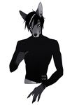  anthro canine clothed clothing ear_piercing hair looking_at_viewer male mammal nimushka piercing simple_background solo white_background 