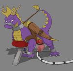  bdsm bondage bound cropped dragon gag gagged handcuffed male not_owned penis penis_milking raised spreader_bar spreading spyro spyro_the_dragon video_games 