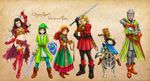  curly_hair dragon_quest dragon_quest_vii fayse gabo hat hero_(dq7) hero_(dqvii) hood kiefer long_hair maribel_(dq7) midriff multiple_boys multiple_girls navel red_hair sir_mervyn 