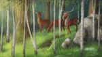  2017 antlers cervine deer discord_(mlp) eating female friendship_is_magic grass group horn male mammal my_little_pony rock starblaze25 tree 
