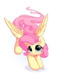  2017 bobdude0 cutie_mark equine feathered_wings feathers female feral fluttershy_(mlp) friendship_is_magic hair hi_res long_hair mammal my_little_pony pegasus pink_hair simple_background solo white_background wings 
