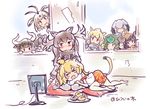  antenna_hair antlers arabian_oryx_(kemono_friends) armadillo_ears aurochs_(kemono_friends) bangs bear_ears bird_wings black_hair blonde_hair blush bread brown_eyes brown_hair commentary_request cow_ears crested_porcupine_(kemono_friends) feathered_wings food fur_collar giant_armadillo_(kemono_friends) gloves grey_hair head_wings horns japanese_black_bear_(kemono_friends) japari_bun kemono_friends lion_(kemono_friends) lion_ears lion_tail long_hair long_sleeves low_ponytail moose_(kemono_friends) moose_ears moupii_(hitsuji_no_ki) multicolored_hair multiple_girls necktie open_mouth oryx_ears panther_chameleon_(kemono_friends) pleated_skirt porcupine_ears rhinoceros_ears scarf shirt shoebill_(kemono_friends) short_hair short_sleeves side_ponytail silver_hair skirt smile staring tail white_rhinoceros_(kemono_friends) wings yuri 