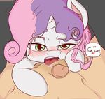  2017 anonymous_artist bestiality blush cub dialogue duo english_text equine female feral friendship_is_magic hair hi_res horn human human_on_feral interspecies looking_at_viewer male male/female mammal multicolored_hair my_little_pony nude open_mouth oral penis sex sweetie_belle_(mlp) text tongue two_tone_hair unicorn young 