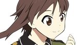  brown_eyes brown_hair military_uniform short_hair smile sora_no_woto sorami_kanata vector 